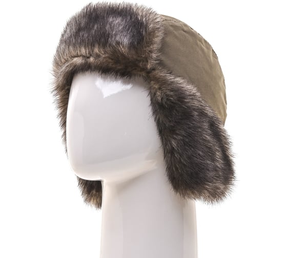 Зимняя шапка-ушанка Huntsman Канада ткань Finlandia, цвет Хаки, НФ-000002603/56-58