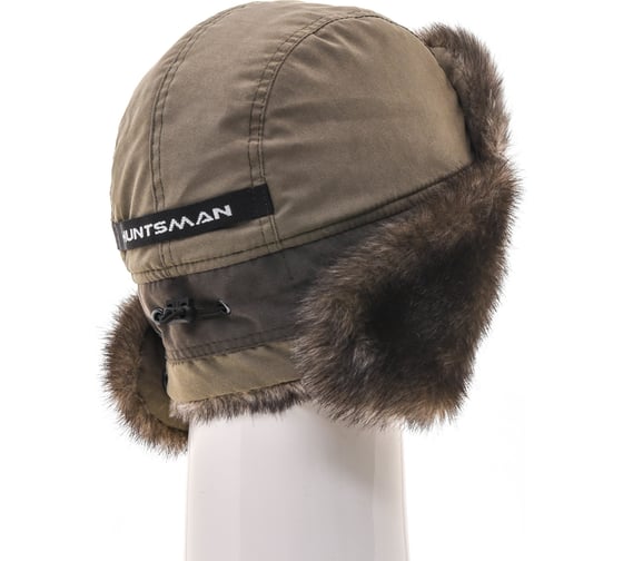 Зимняя шапка-ушанка Huntsman Канада ткань Finlandia, цвет Хаки, НФ-000002603/56-58