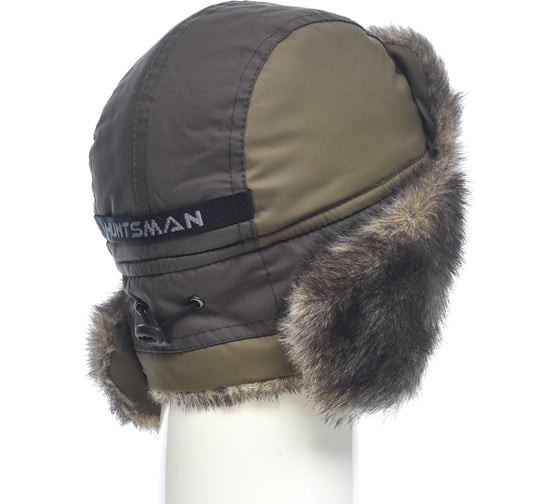 Зимняя шапка-ушанка Huntsman Yukon Ice ткань Breathable, цвет Хаки, НФ-000002599/56-58