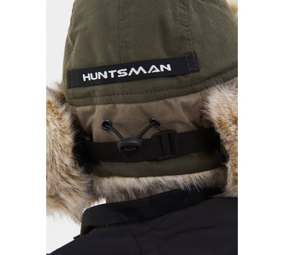 Зимняя шапка-ушанка Huntsman Горка-Люкс ткань Исландия, цвет Хаки, НФ-000005037/56-58