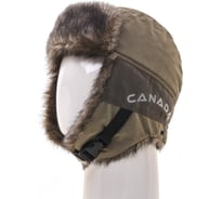 Зимняя шапка-ушанка Huntsman Канада ткань Finlandia, цвет Хаки, НФ-000002604/58-60