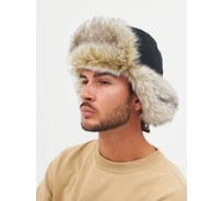 Зимняя шапка-ушанка Huntsman Канада ткань Finlandia, цвет Серый/Черный, НФ-000005066/58-60