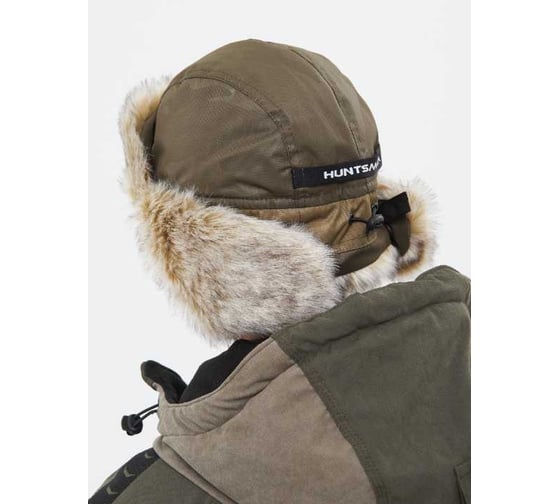 Зимняя шапка-ушанка Huntsman Горка-Люкс ткань Breathable Camo, цвет Хаки, НФ-000005042/58-60