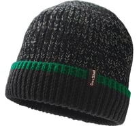 Водонепроницаемая шапка DexShell Cuffed Beanie, DH353GRN черная с зеленой полоской, размер S/M, DH353GRNSM