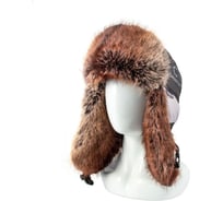 Шапка-ушанка Следопыт VOYAGER плащевая ткань, соболь, цвет черный/белый, размер XL/30/ PF-CAP44