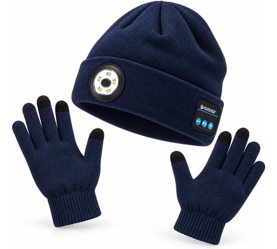 Шапка Forsage 20х22см (цвет: темно-синий)+перчатки F-222 Dark Blue(62870)