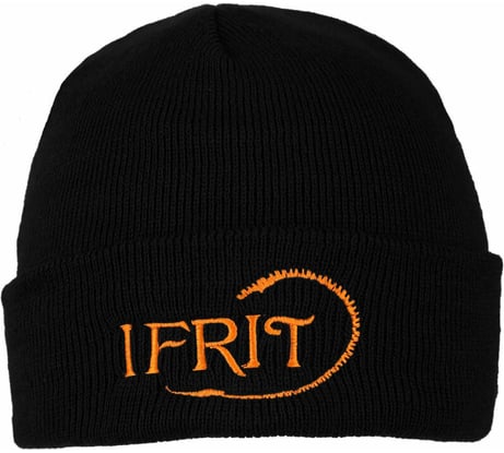 Шапка с отворотом Ifrit Ran двойная вязка, акрил, черная Ш-470 4630086584215