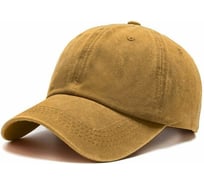 Бейсболка из хлопка с эффектом потертости и металлической застежкой Beroma цвет охра, унисекс 07715730
