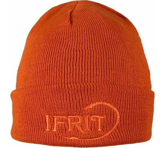 Шапка с отворотом Ifrit Ran двойная вязка, акрил, кирпичный Ш-470-6 4630086587674