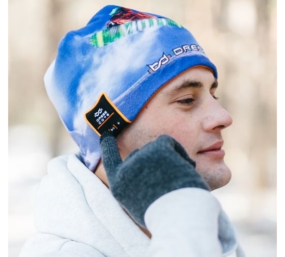 Шапка с беспроводными Bluetooth-наушниками Dress Cote HATSONIC, модель 3, фотопечать 1-8-011
