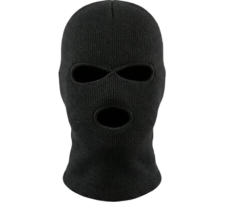 Шапка-маска балаклава трикотажная на флисе SAMGRUPP, 3 отверстия, черная SAMC-106000132