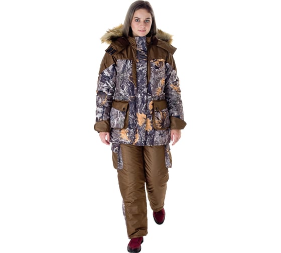 Женский зимний костюм HUNTSMAN Карелия Пихта/Бронза Cats eye/Poly dots, НФ-00000221/40-42/158-164 1
