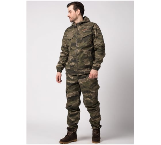 Костюм TAYGERR Тактик NEW Рип-флис, зеленый тигр, осень-весна, р-р 56-58, рост 182-188 7693/зеленый6