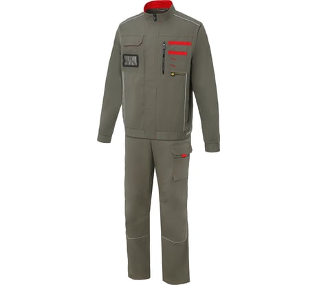 Костюм с отстегивающимися рукавами СОЮЗСПЕЦОДЕЖДА НЭКСТ (NEXT) хаки/красный, размер 60-62, рост 170-176 2000000241234