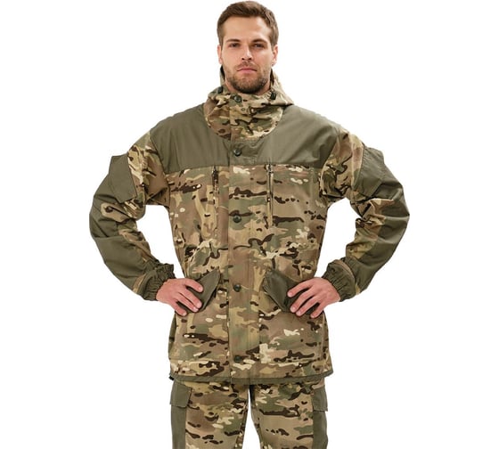 Костюм мужской URSUS "ГОРКА-М" куртка/брюки, цвет КМФ "Мультикам/хаки", ткань Рип-стоп КОС490-МУЛЬТИКАМ/ХАКИ/48-50, 182-188 1
