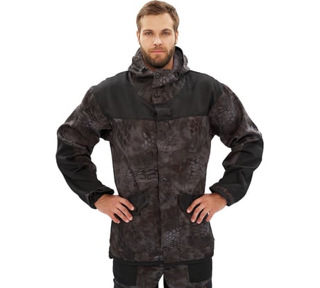 Костюм URSUS "ГОРКА-ГОРЕЦ" куртка/брюки, цвет КМФ чёрный/чёрный, ткань Грета КОС818-КМФ ЧЕРНЫЙ/44-46, 170-176