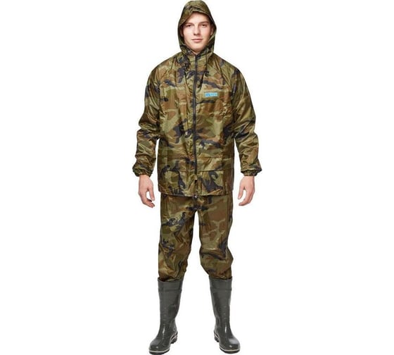 Костюм ПВХ ООО Комус Hunter, зеленый КМФ, р.44-46, рост 170-176 4603720761594 446576 1