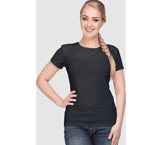 Футболка с лайкрой женская черная ГК Спецобъединение (84 (XS)), шт, Бел 552,02/84 1