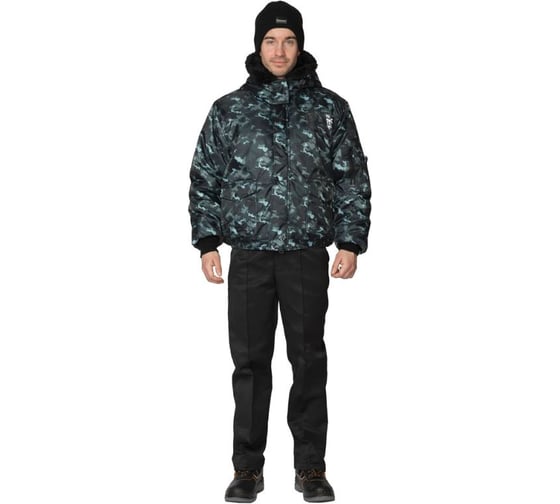 Куртка мужская утепленная Прабо Альфа КМФ с капюшоном, город серый 120-124/170-176 (60/3) 39108