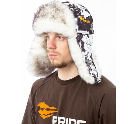 Шапка-ушанка PRIDE Taiga Тайга NEW, алова, белая кобра, M ЕР-00005080
