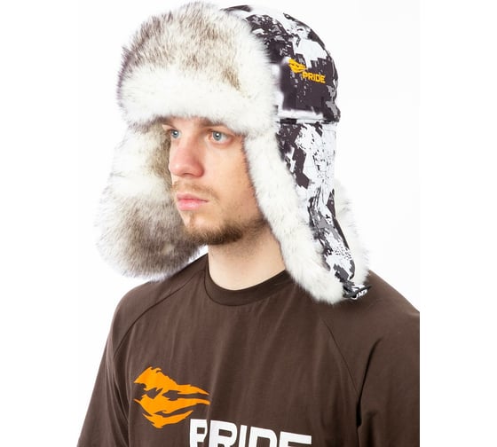 Шапка-ушанка PRIDE Taiga Тайга NEW, с маской, алова, белая кобра, M ЕР-00007425