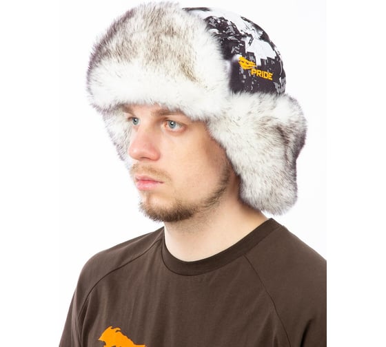 Шапка-ушанка PRIDE Taiga NEW с маской, алова, белая кобра, р. L 4610097033117