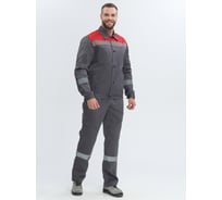 Костюм с полукомбинезоном Лигор-2 СОП Факел (ткань смесовая, 210) т.серый/красный, 44-46; 182-188 87482762.002