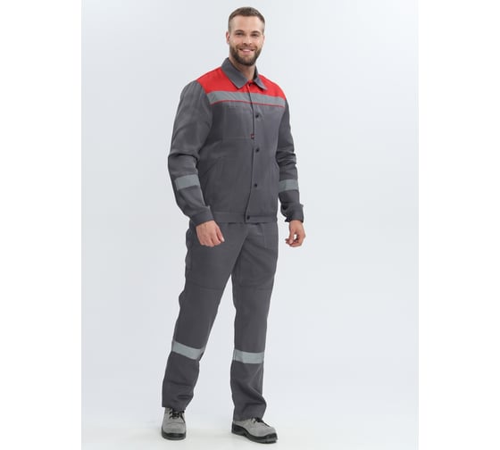 Костюм с полукомбинезоном Факел Легион-2 СОП темно-серый/красный, размер 44-46, рост 182-188 87482762.002 1