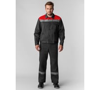 Костюм с полукомбинезоном Труженик-2 СОП, темно-серый/красный, размер 56-58, рост 182-188 87489006.014