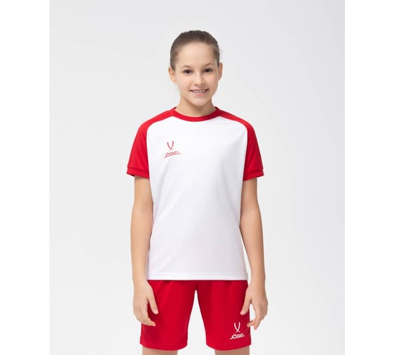 Игровая футболка Jogel CAMP Reglan Jersey JFT-1021-K, белый/красный, размер XS УТ-00016196