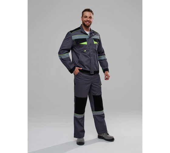 Костюм с брюками Факел Ховард-1 UZ, т.серый/черный/лимонный, размер 48-50, рост 170-176 87489283.007 1