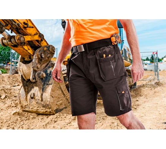 Шорты NEO Tools HD холщовый ремень, отстегивающиеся карманы, размер S/48 81-270-S