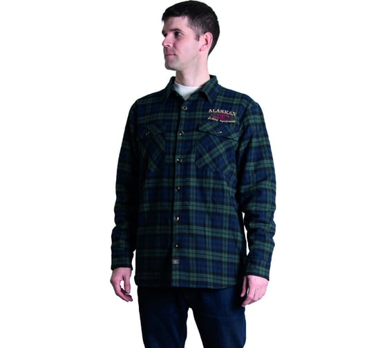 Рубашка с меховой подкладкой Alaskan синяя, клетка, р. XXXL AFSBLCXXXL