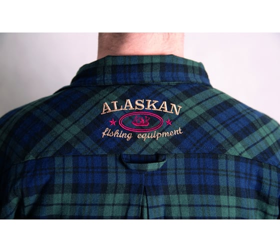Рубашка с меховой подкладкой Alaskan синяя, клетка, р. M AFSBLCM