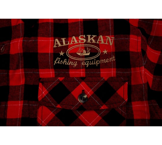 Рубашка с меховой подкладкой Alaskan красная, клетка, р. L AFSRCL