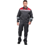 Летний костюм с полукомбинезоном ГК Спецобъединение МАСТЕР ЛЮКС серый-красный Кос 459/128/182