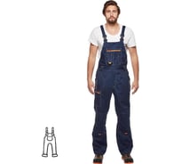 Мужской полукомбинезон ООО Комус л34-пк темно-синий/васильковый, р.56-58, рост 170-176, мод.пк208 1724743