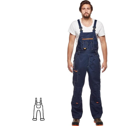 Мужской полукомбинезон ООО Комус л34-пк темно-синий/васильковый, р.60-62, рост 170-176, мод.пк208 1724744 1