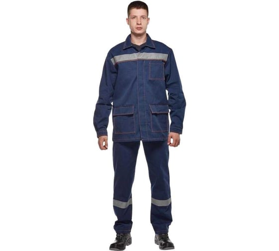 Рабочий летний костюм ООО Комус мужской, л28-КПК с СОП, темно-синий, 56-58, рост 170-176 1538728 1