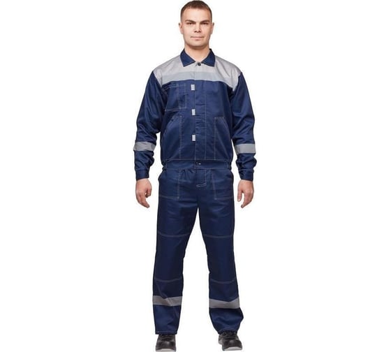 Рабочий летний мужской костюм ООО Комус л20-кпк синий/серый, размер 52-54, рост 194-200 1903849 1