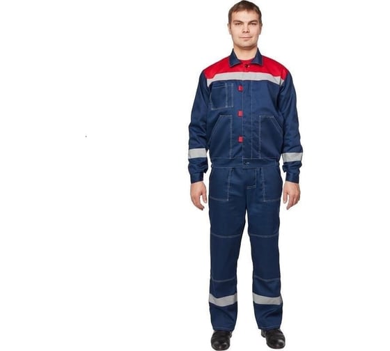 Рабочий летний мужской костюм ООО Комус л20-кпк синий/красный, размер 64-66, рост 194-200 1903844 1