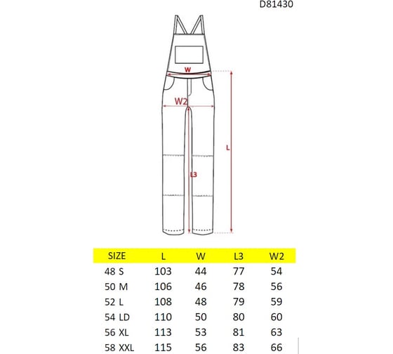 Рабочий полукомбинезон DOWELL basic, ld D81430-LD