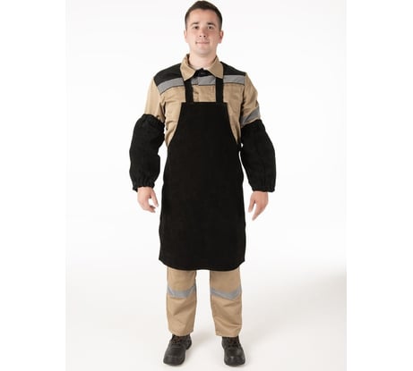 Фартук спилковый ТУ бесшовный MILL черный, из цельного куска кожи 4660319470091