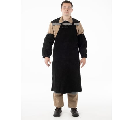 Фартук спилковый бесшовный MILL ГОСТ черный, из цельного куска кожи 4627114639443