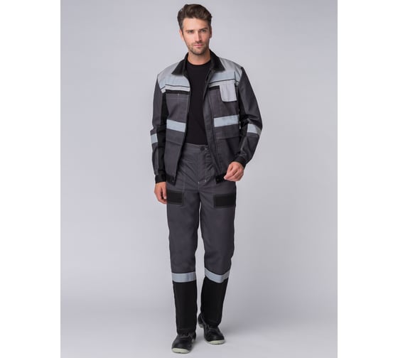 Костюм ФАКЕЛ Виват-1 Премиум IMP ткань смесовая, 240 гр/м, брюки, темно-серый/черный/светло-серый, 60-62, 194-200 87489194.010