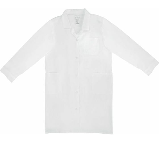 Халат рабочий ОФИСМАГ мужской, белый, бязь, размер 56-58, рост 170-176, плотность ткани 142 г/м2 610720 1