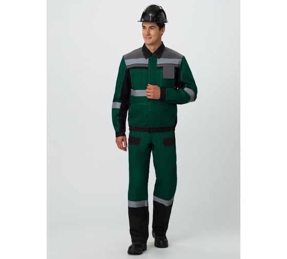 Костюм Факел Виват-2 Премиум IMP ткань Смесовая 240 г/кв. м, п/к, зеленый/черный/серый, размер 60-62, рост 182-188 87489746.017 1