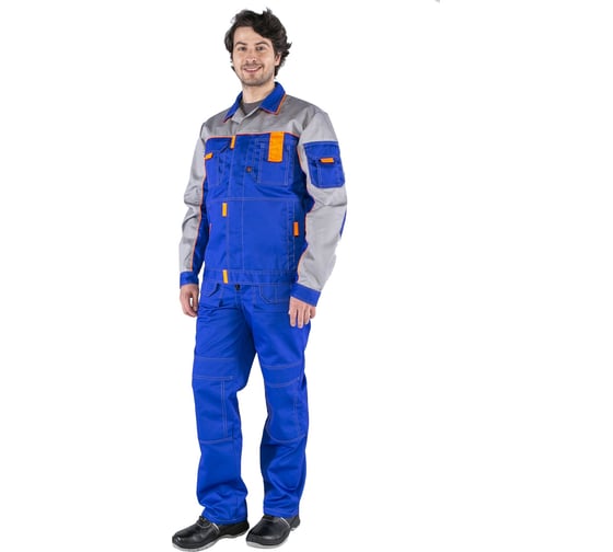 Костюм Факел Союз-Профессионал-2 васильковый/светло-серый/оранжевый, р.64-66, рост 182-188 87474872.012 1