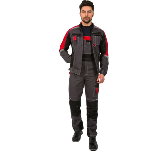 Костюм Факел Формула серый/красный/черный, р.44-46; рост 170-176 87473497.001 1