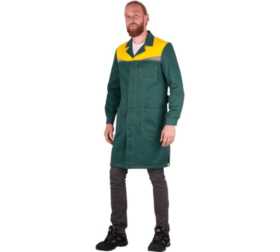 Халат ГК Спецобъединение КМ-10 ЛЮКС зеленый-жёлтый Хал 551/104/170 1